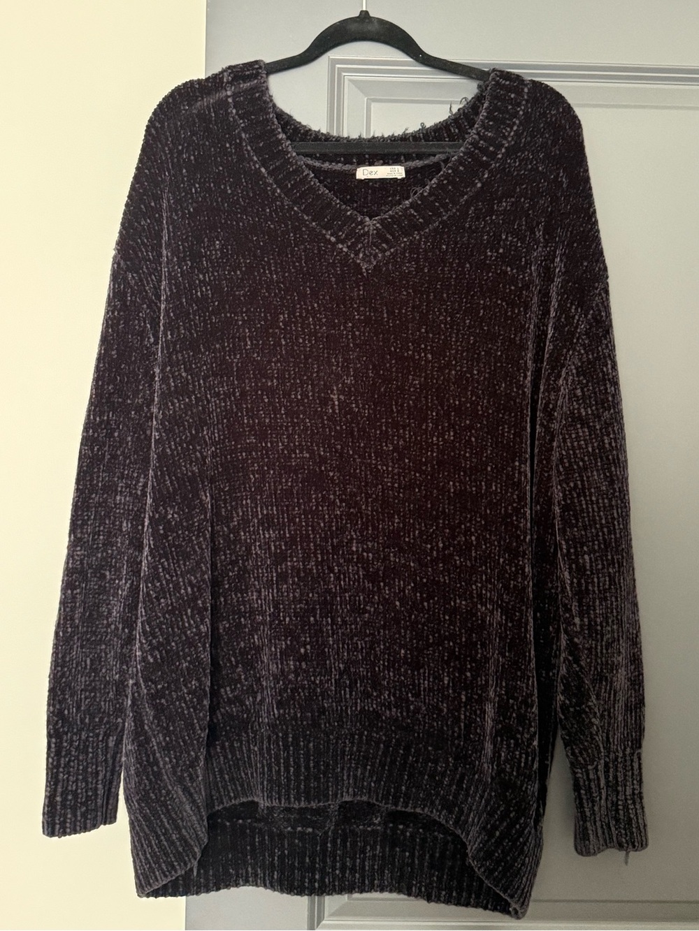 Dex Oversized Chenille Sweater Black — Large
